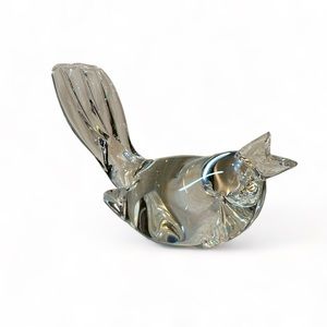 STEUBEN 1964 Crystal SONG BIRD Hand Cooler, Paperweight, Art glass, Royalty gift